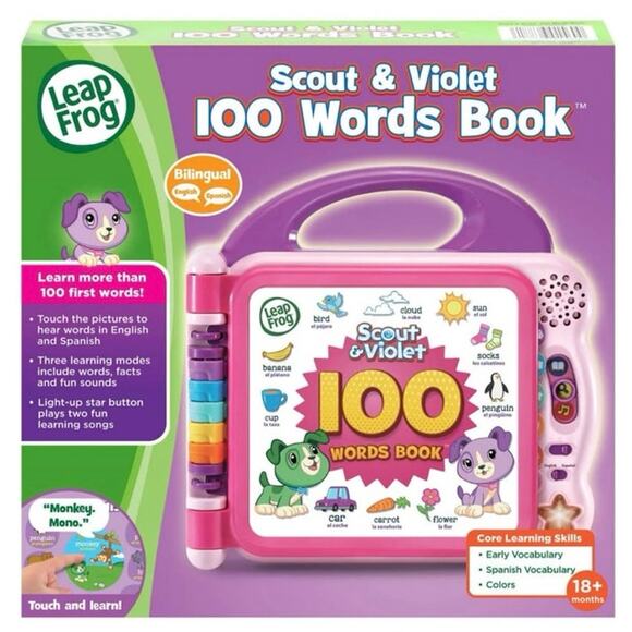 LeapFrog Scout and Violet 100 Words Book, bilingual educational toy 18+months - Picture 9 of 10